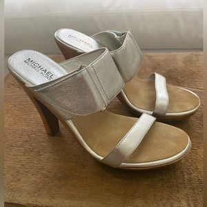 Michael Kors Metallic hi heeled sandals